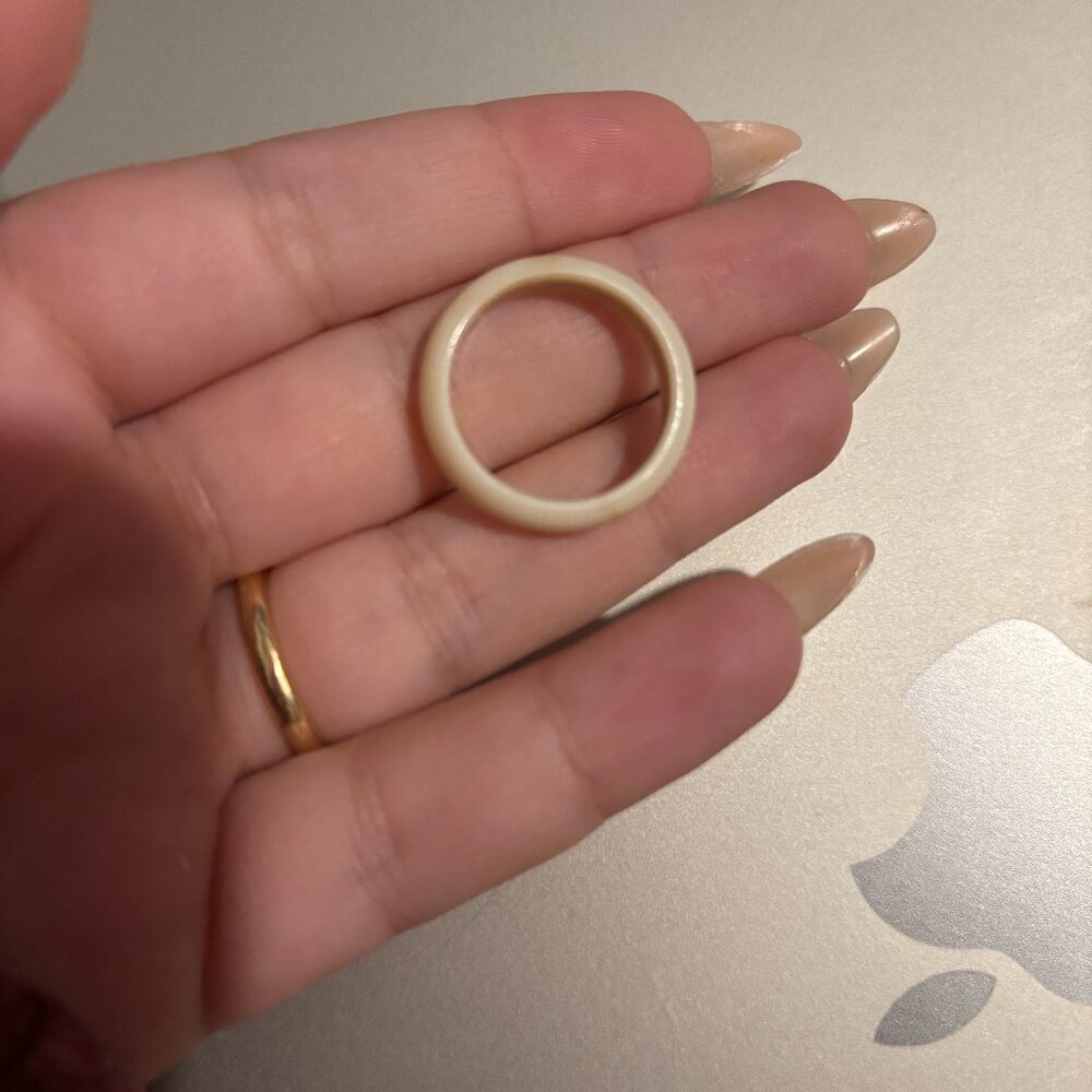 Acrylic Cream Ring Size 8